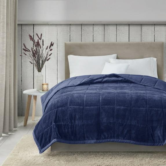 King Campbell Reversible HeiQ Smart Temperature Down Alternative Bed Blanket Navy: Madison Park, Microfiber, OEKO-TEX Certified