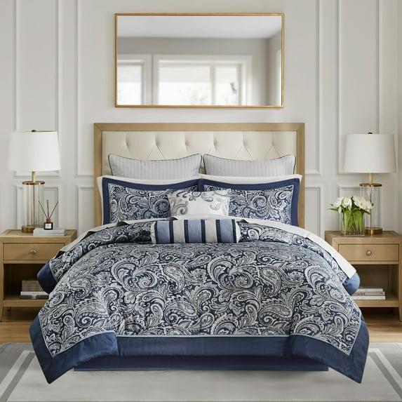 Madison Park Aubrey 12 Piece Comforter Set with Cotton Bed Sheets