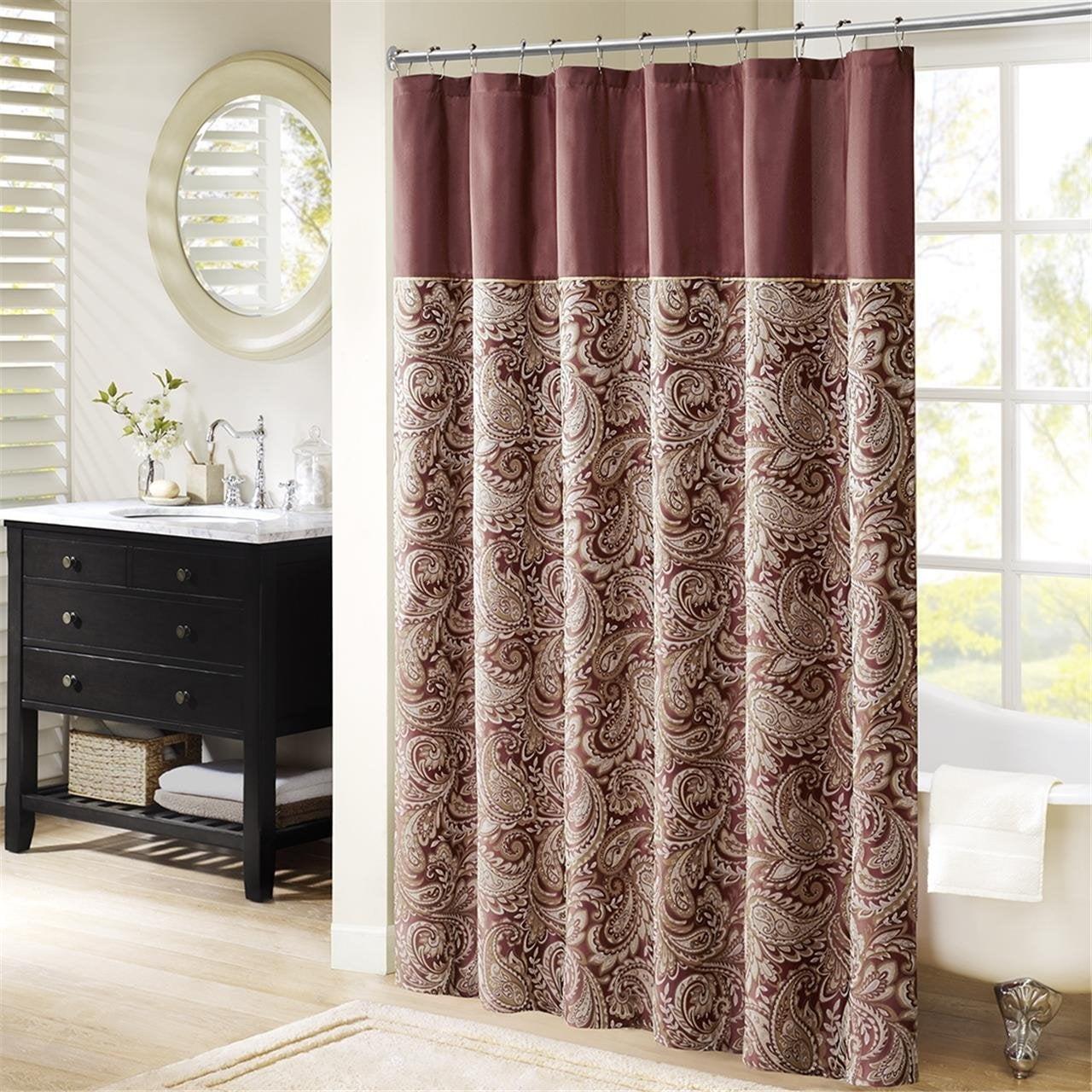 Madison Park Aubrey Paisley Jacquard Shower Curtain
