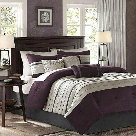 Madison Park Palmer 7 PC Pieced Faux Suede Comforter Set