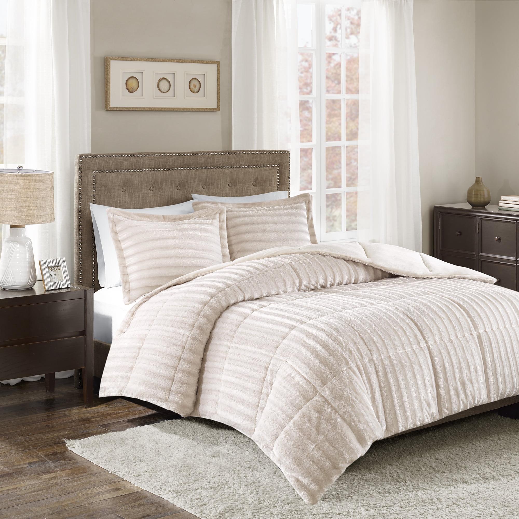 Faux Fur 3 Piece Comforter Set