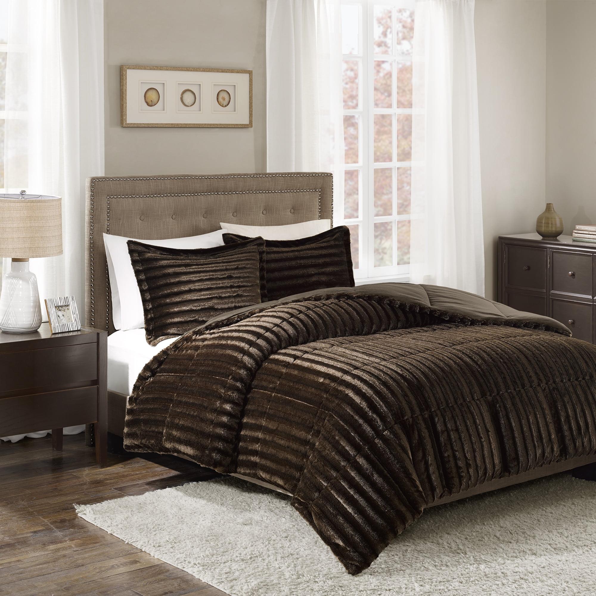 Faux Fur 3 Piece Comforter Set