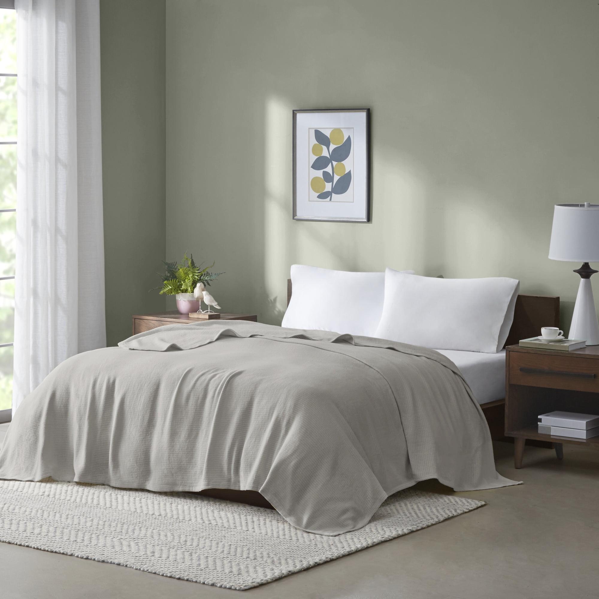 Madison Park Freshspun Basketweave Cotton Blanket