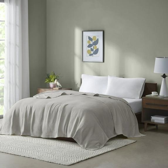 Madison Park Freshspun Basketweave Cotton Blanket