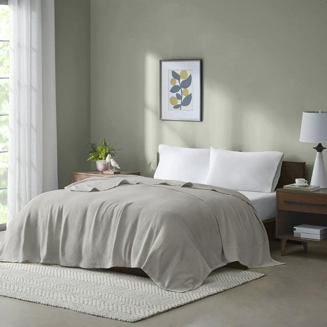 Madison Park Freshspun Basketweave Cotton Blanket