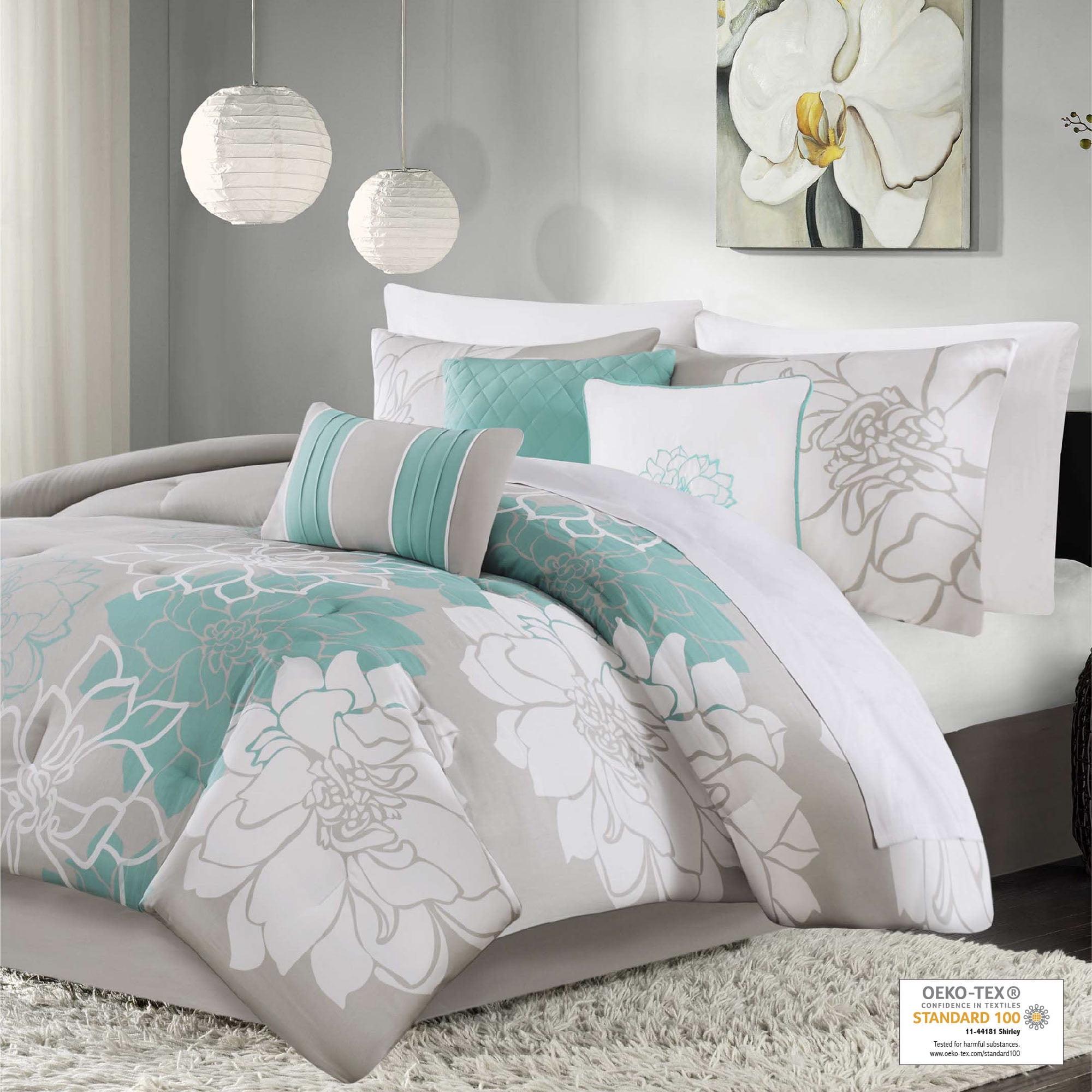 Madison Park Lola 7 Piece Floral Cotton Comforter Set