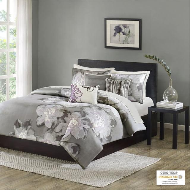 Madison Park Gray Reversible Modern & Contemporary 6 Piece Duvet Cover Set