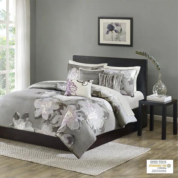 Madison Park Gray Reversible Modern & Contemporary 6 Piece Duvet Cover Set