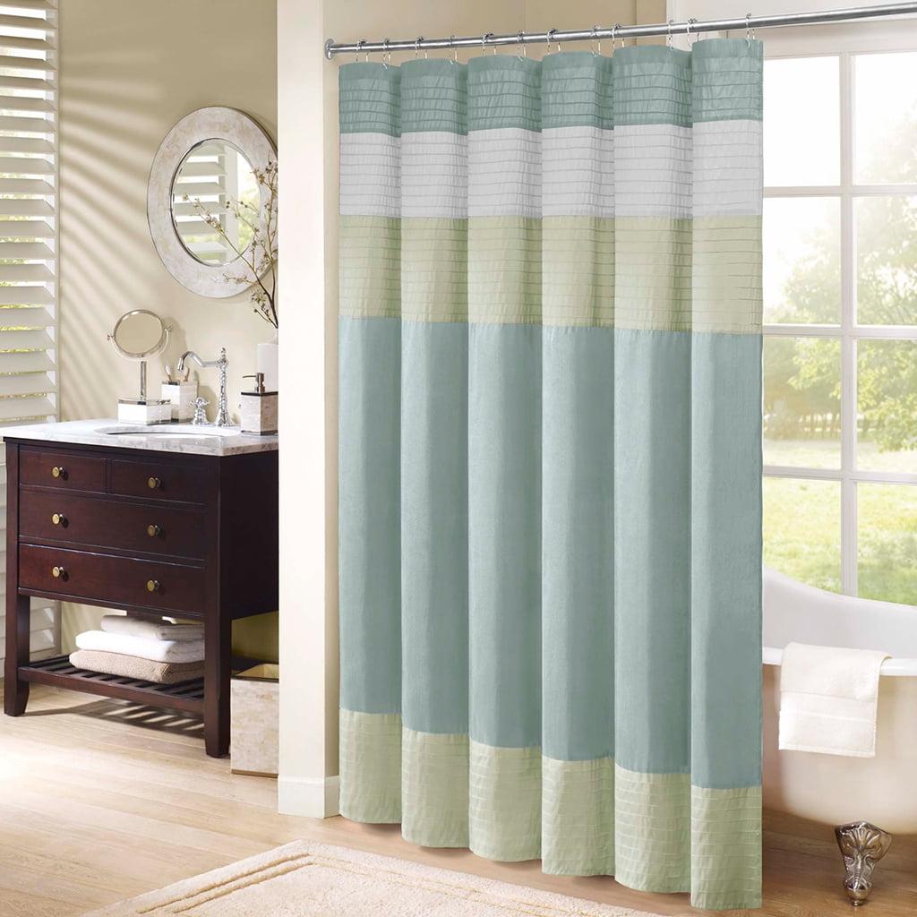 Amherst Striped Faux Silk Shower Curtain