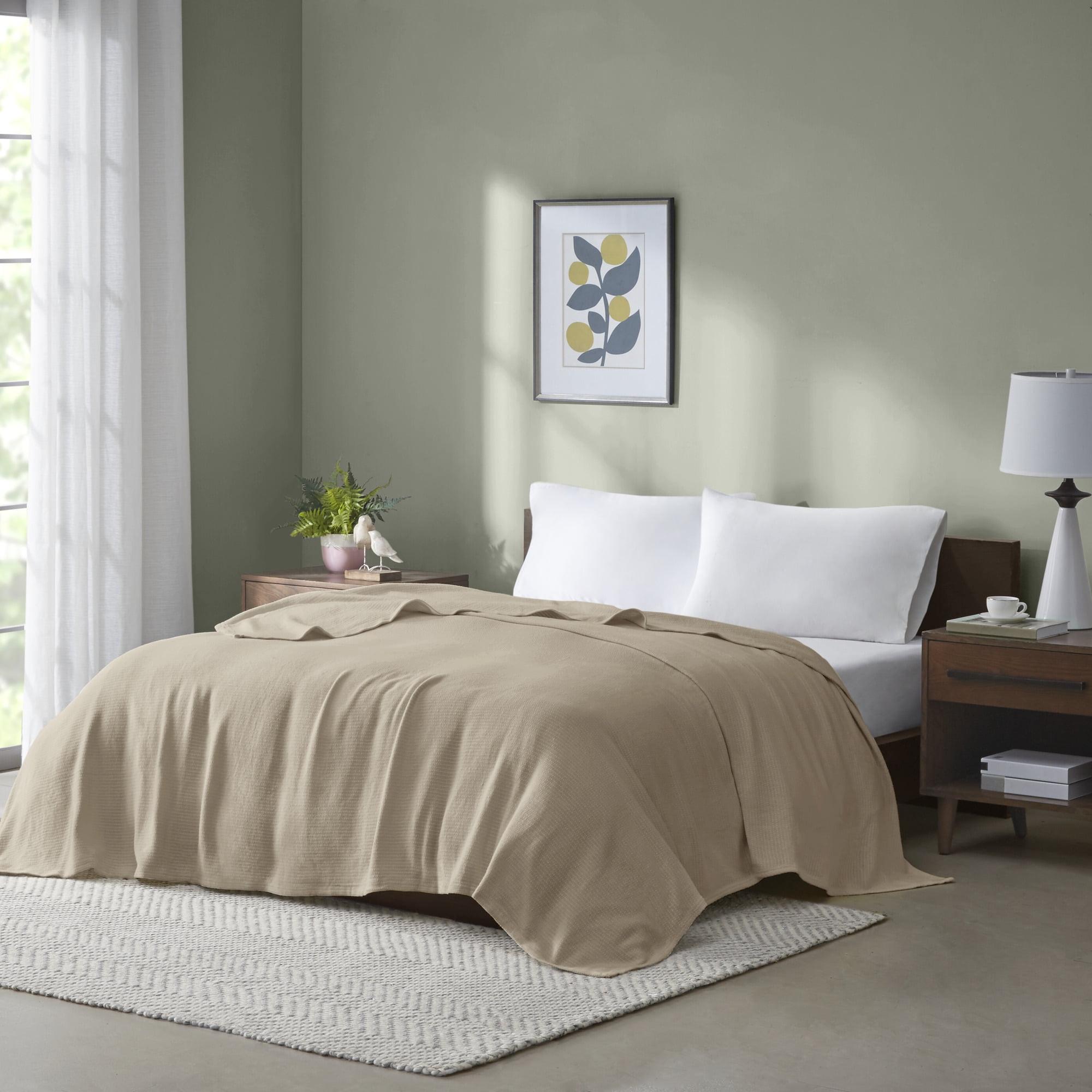 Madison Park Freshspun Basketweave Cotton Blanket