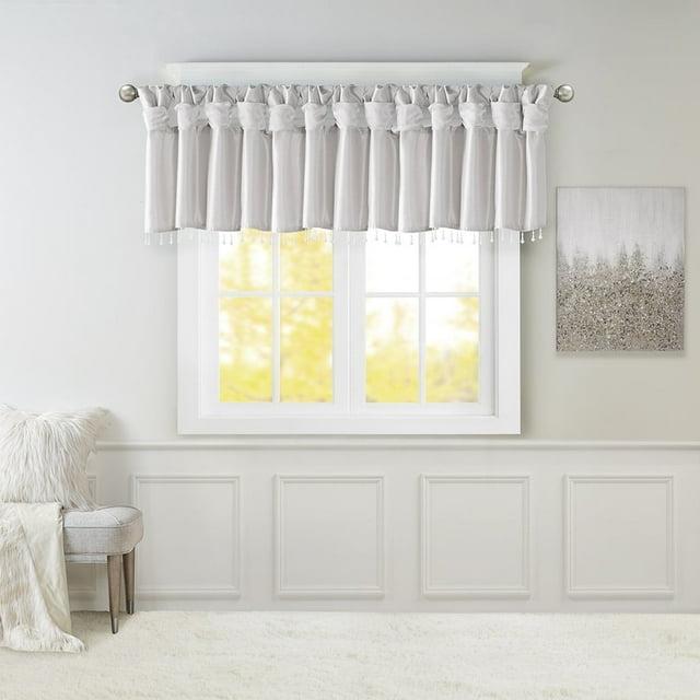Madison Park Emilia Lightweight Faux Silk Single Valance with Beads