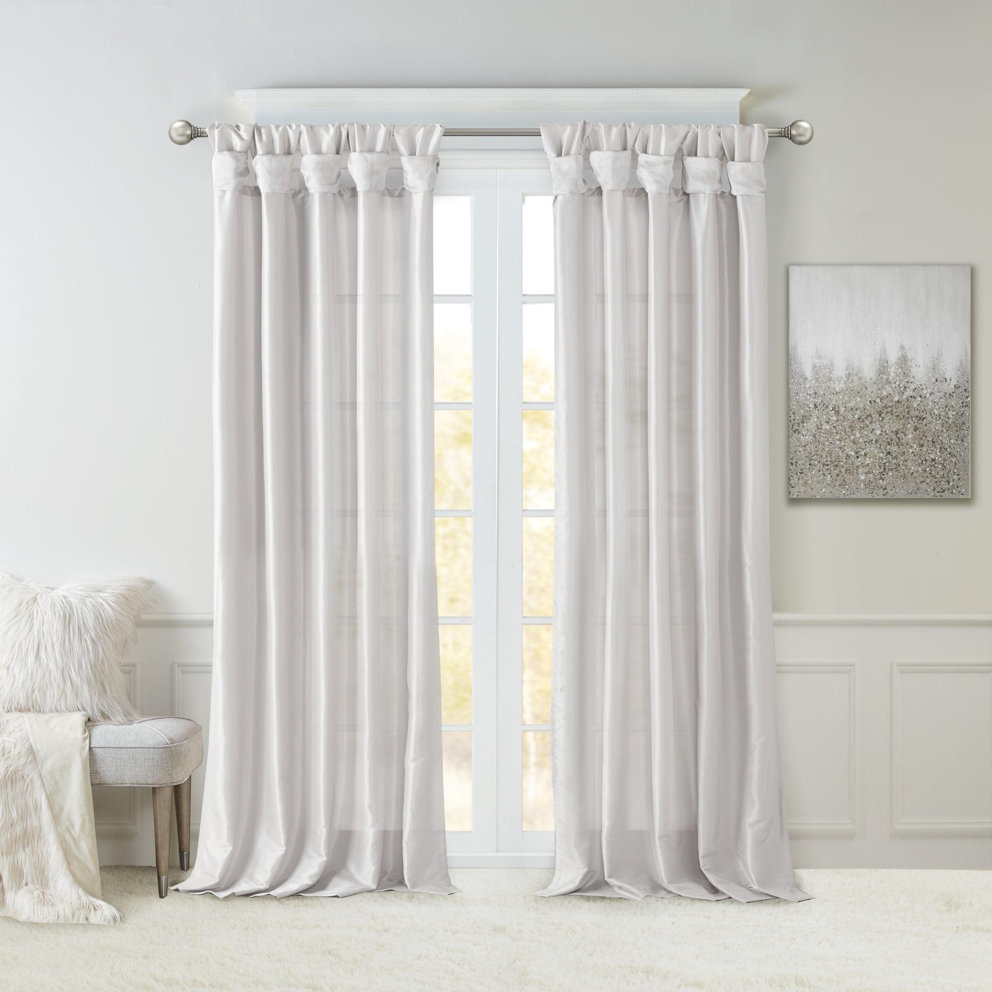 Faux Silk Semi Sheer Single Curtain Panel Panel