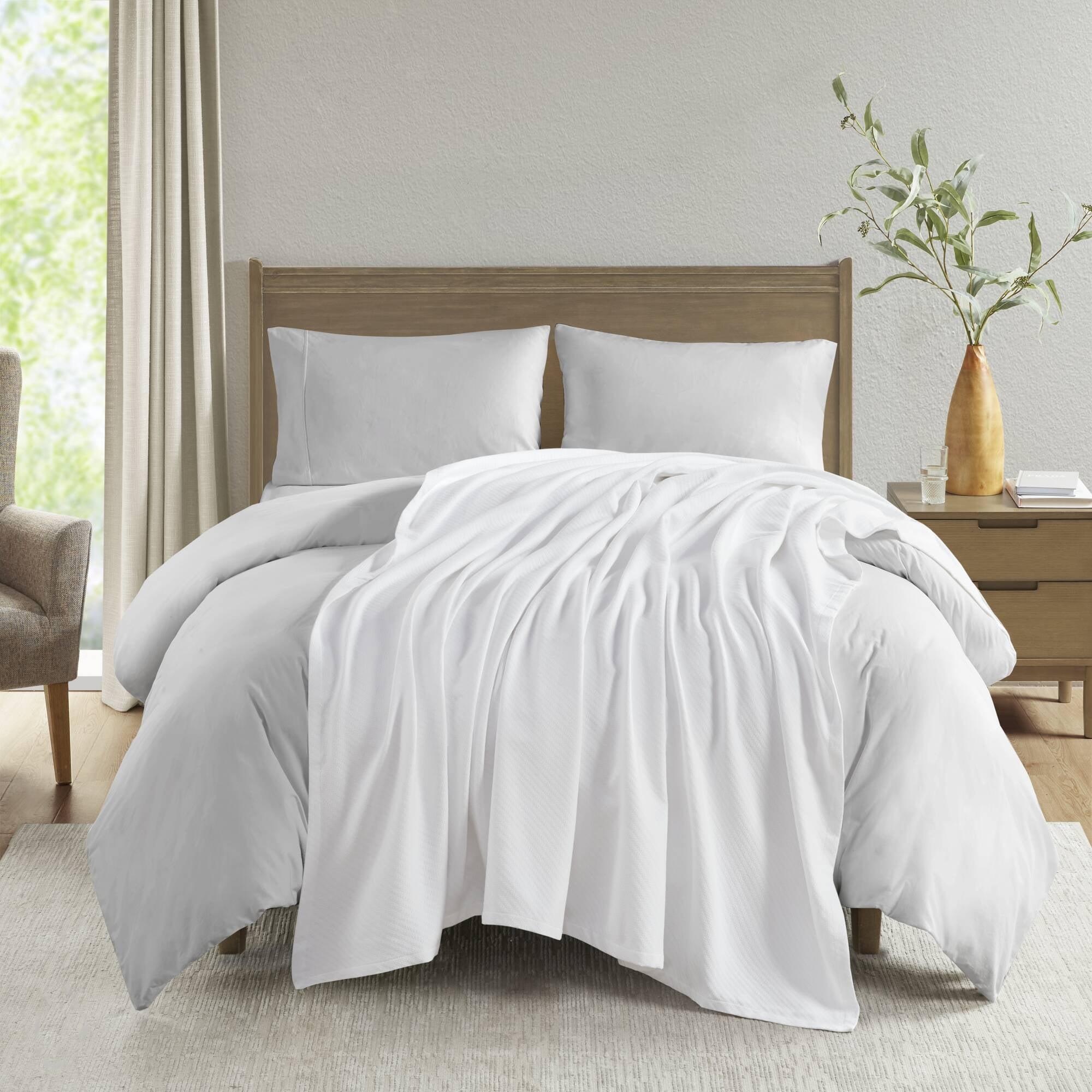 Bed Blanket Liquid Cotton King White: Madison Park, Machine Washable, No Fill, OEKO-TEX Certified