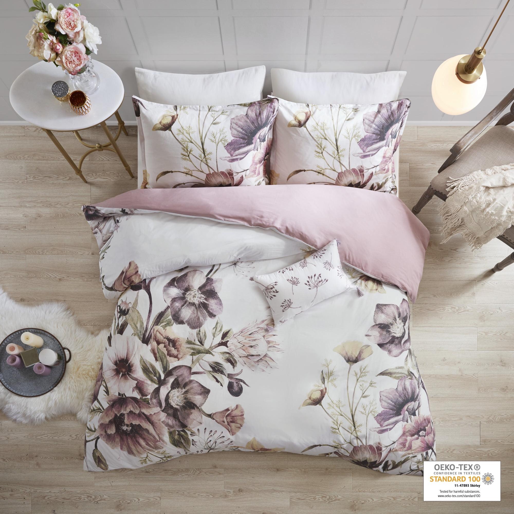 Blush Floral Cotton Full/Queen Duvet Cover Set