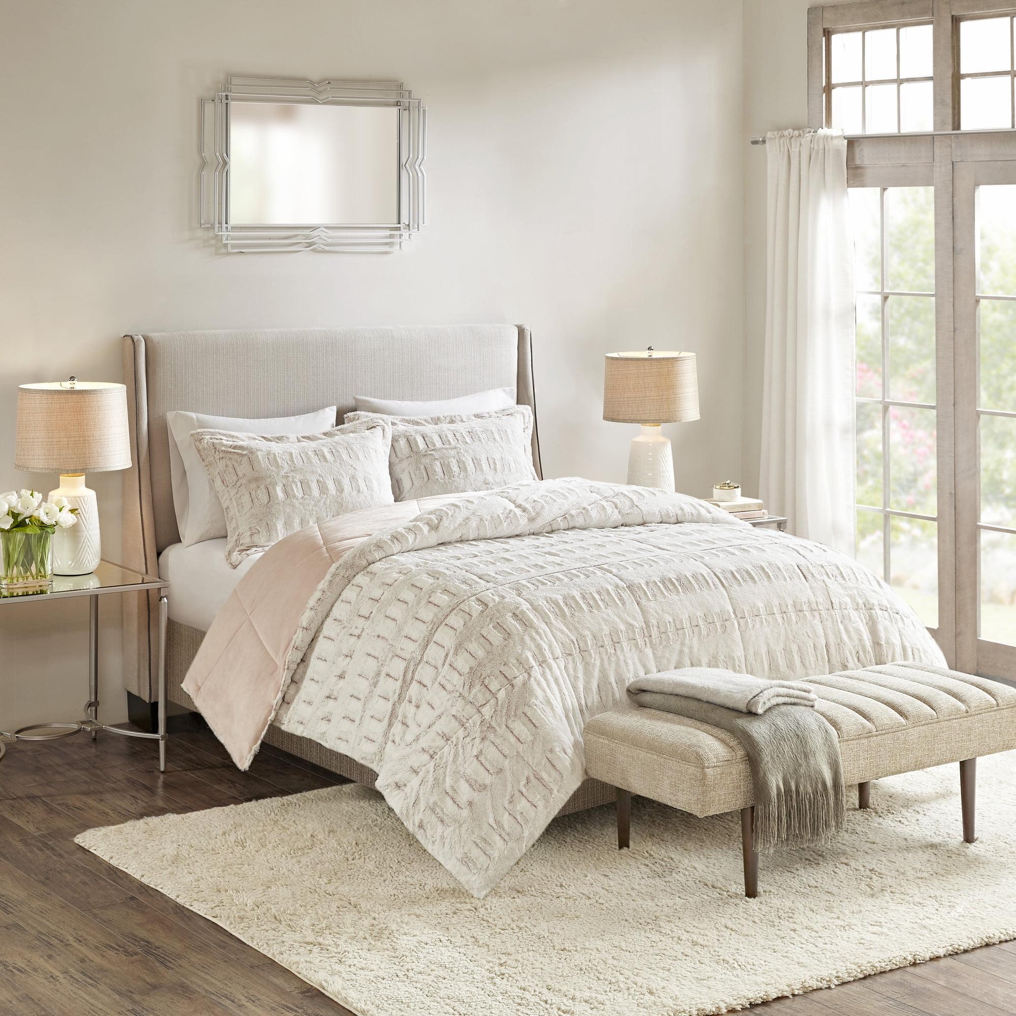Madison Park Gia Back Print Long Fur Comforter Mini Set