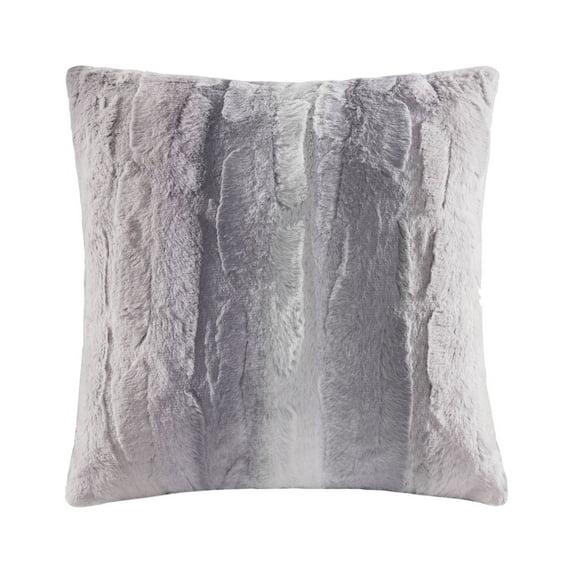 Madison Park Faux Fur Striped Throw Pillow