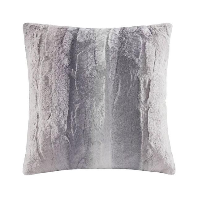 Madison Park Faux Fur Striped Throw Pillow