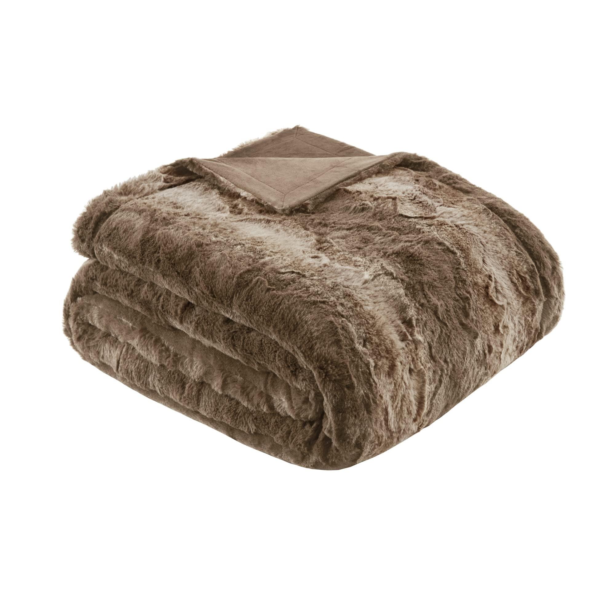 60"x70" Oversized Marselle Faux Fur Throw Blanket - Madison Park