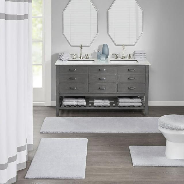 Madison Park Signature Marshmallow Quick Dry Bath Rug with Non-Slip Backing
