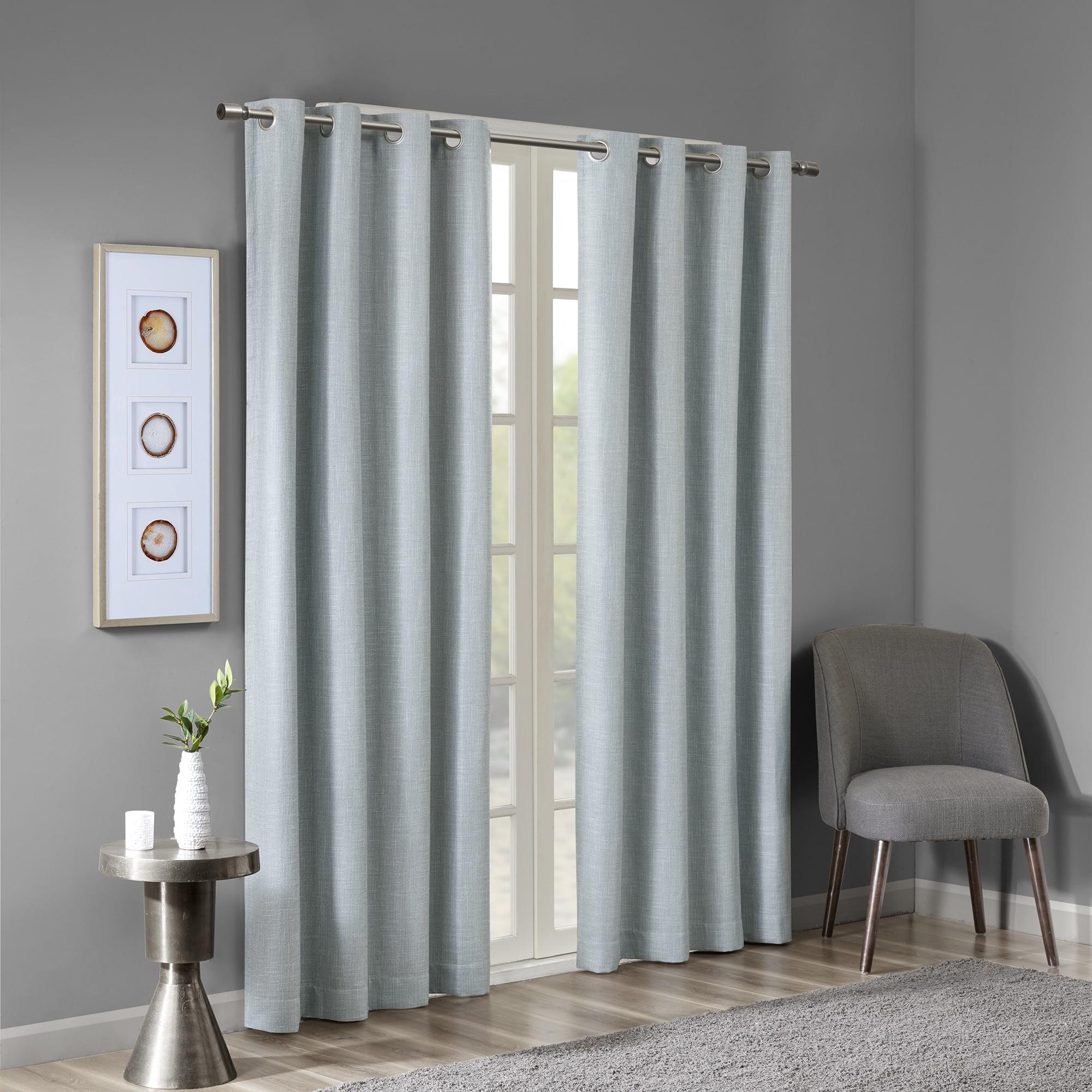 Madison Park Maya Printed Heathered Blackout Grommet Top Single Curtain Panel
