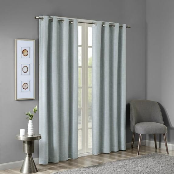 Madison Park Maya Printed Heathered Blackout Grommet Top Single Curtain Panel