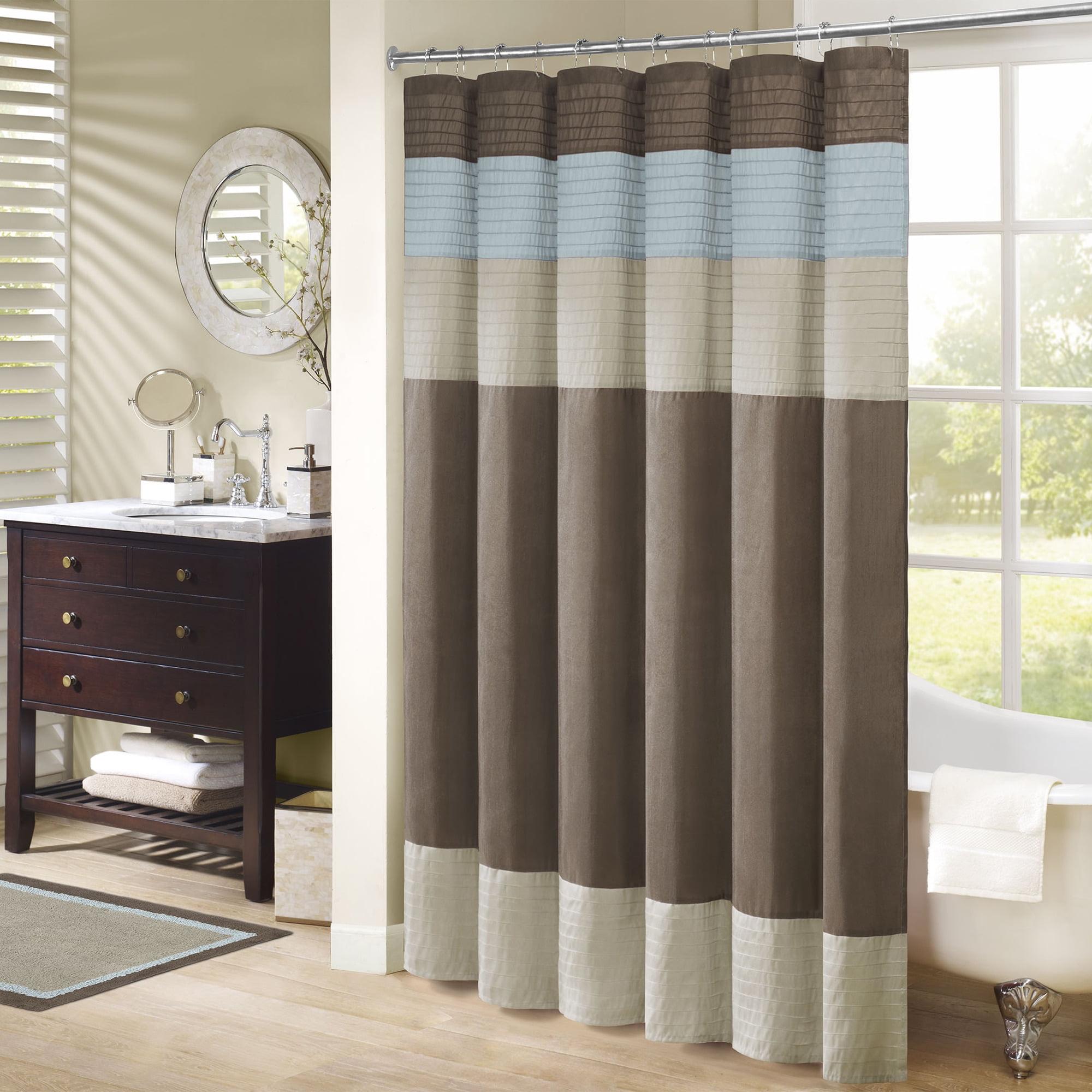 Amherst Striped Faux Silk Shower Curtain