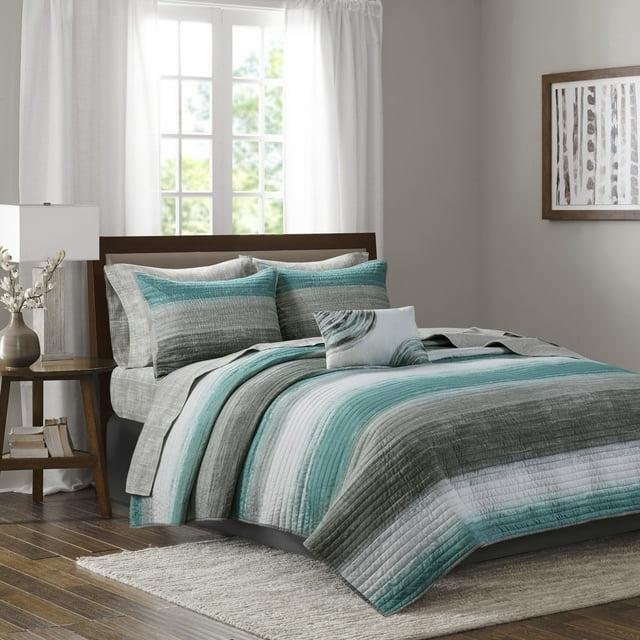 Madison Park Essentials Saben Microfiber Quilt Set with Cotton Bed Sheets