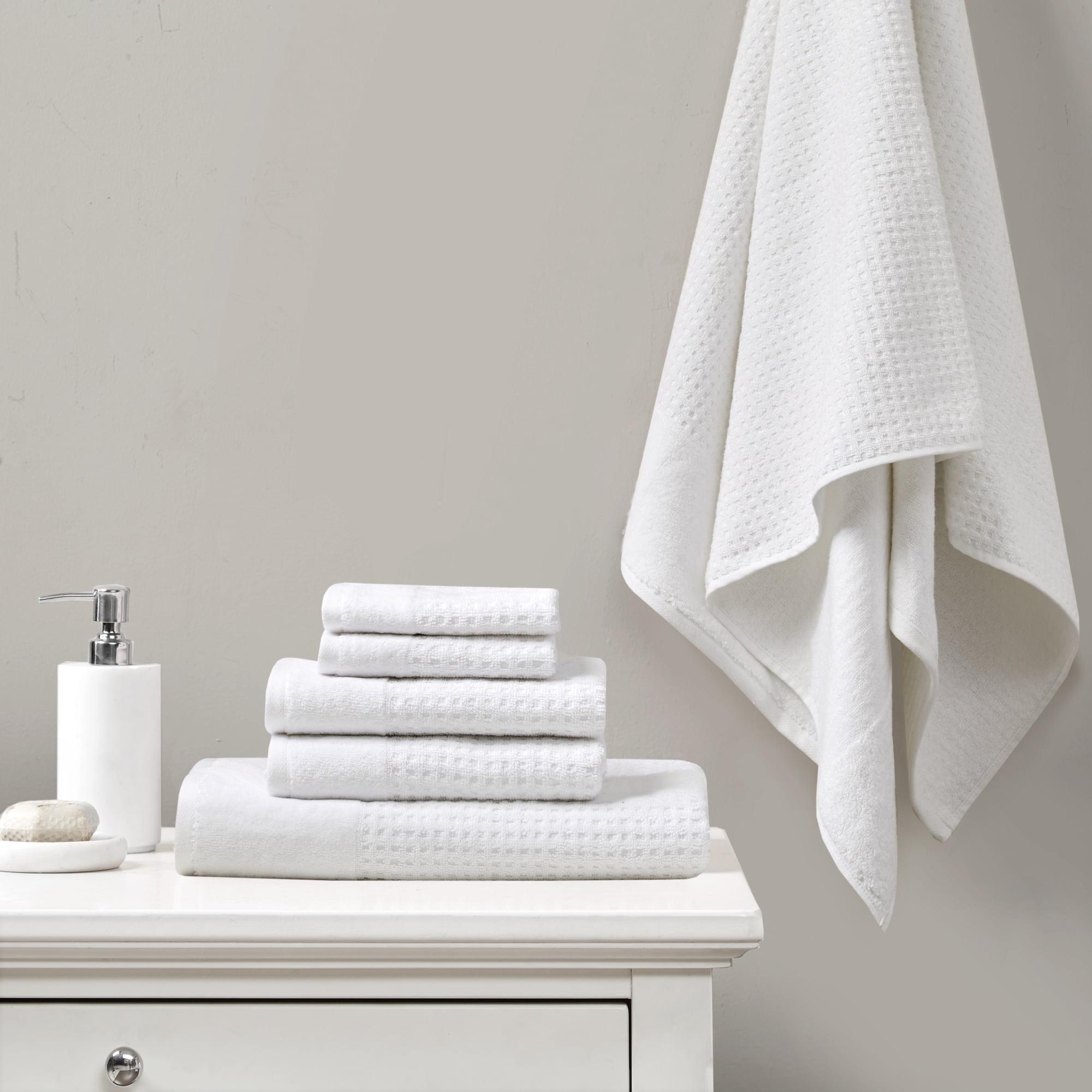 Madison Park Spa Waffle Cotton Jacquard Antimicrobial Bath Towel 6 Piece Set