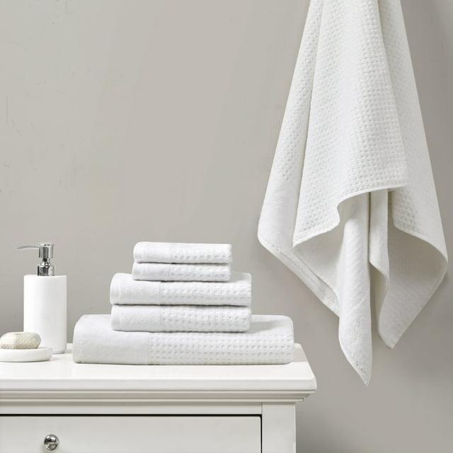 Madison Park Spa Waffle Cotton Jacquard Antimicrobial Bath Towel 6 Piece Set