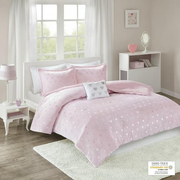 Intelligent Design Rosalie Metallic Printed Plush Comforter Set