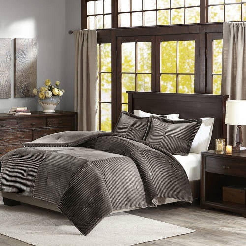 Madison Park 3pc Williams Corduroy Plush Comforter Mini Set