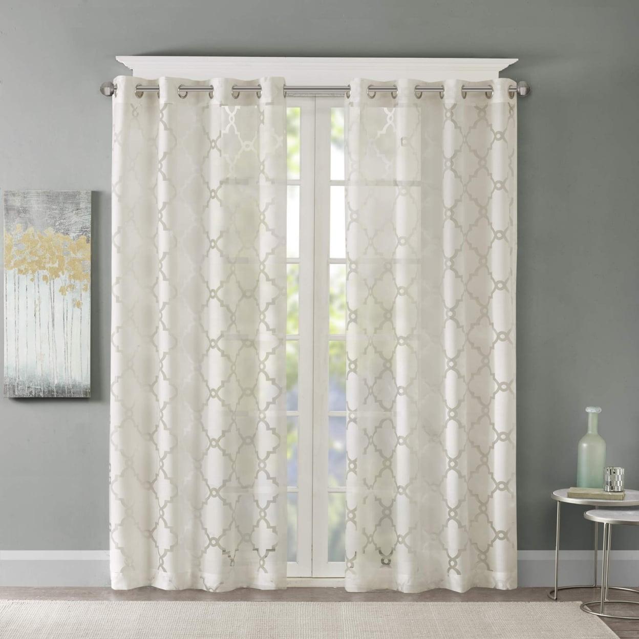 Eden Fretwork Burnout Sheer Curtain Panel