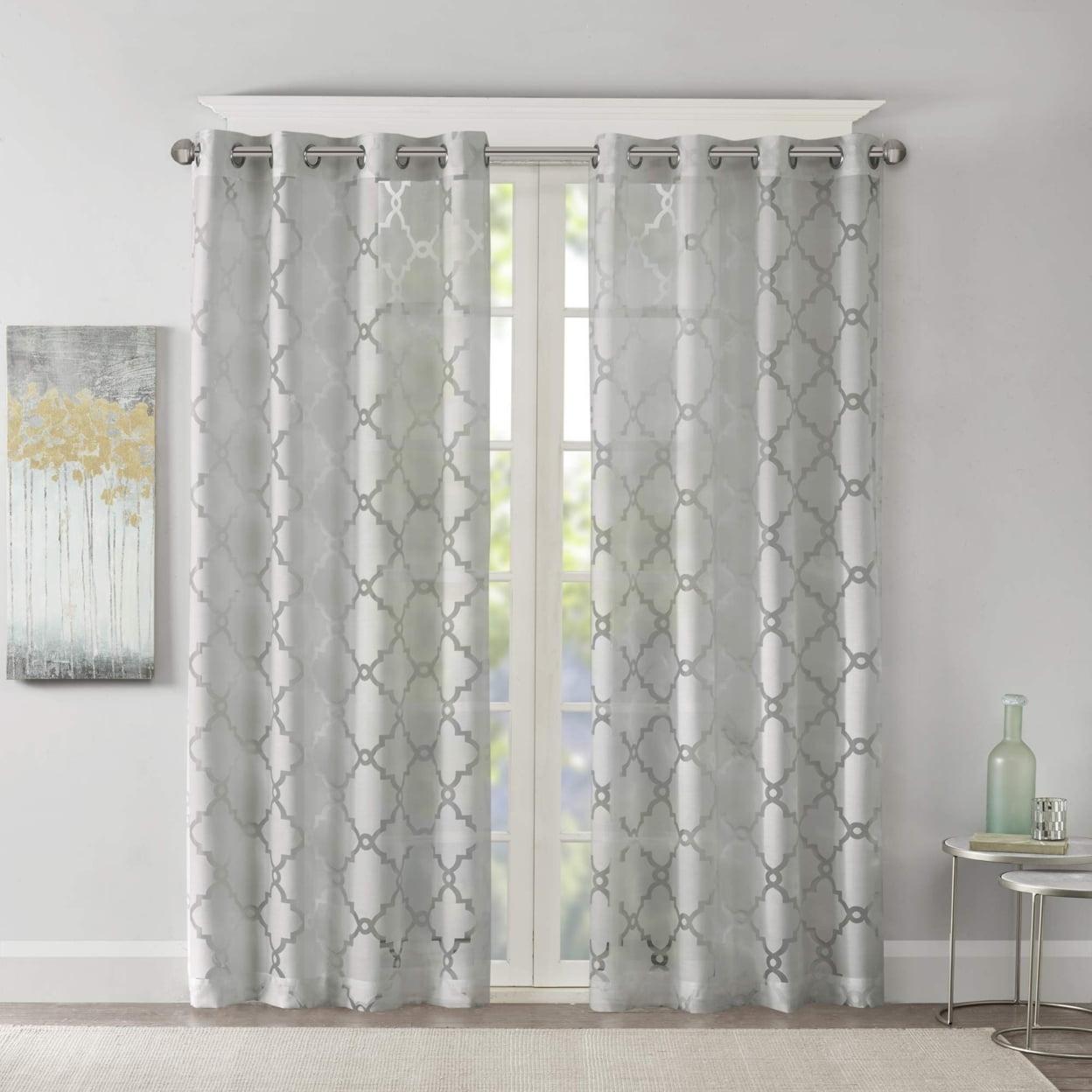 Eden Fretwork Burnout Sheer Curtain Panel