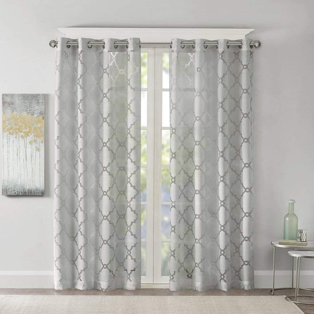 Eden Fretwork Burnout Sheer Curtain Panel