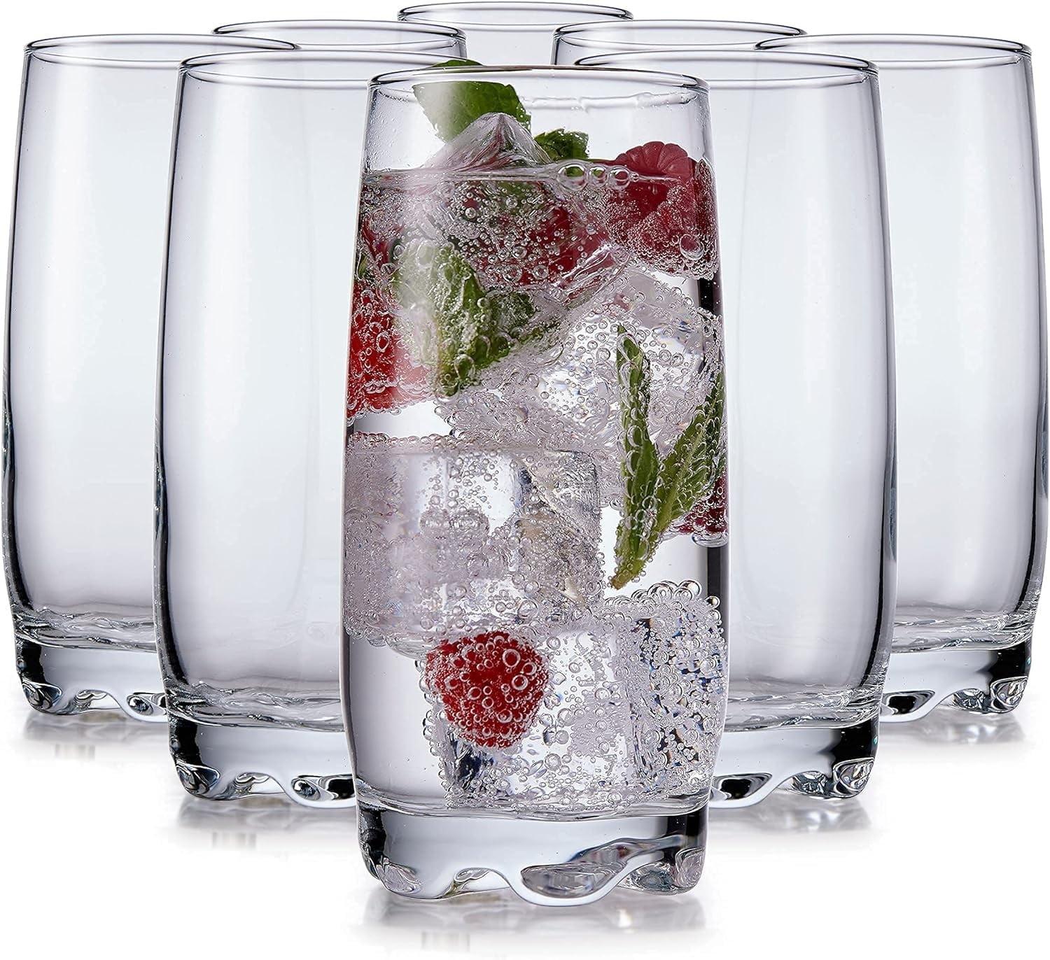 Home Essentials & Beyond Highball Glasses 13.25 oz Glass Drinking Cups for Cocktails & Juices, 8 Pack