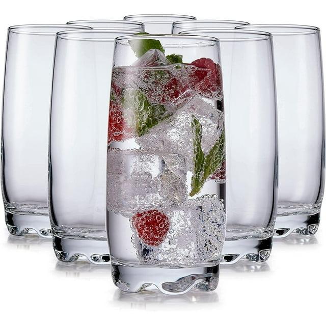 Home Essentials & Beyond Highball Glasses 13.25 oz Glass Drinking Cups for Cocktails & Juices, 8 Pack