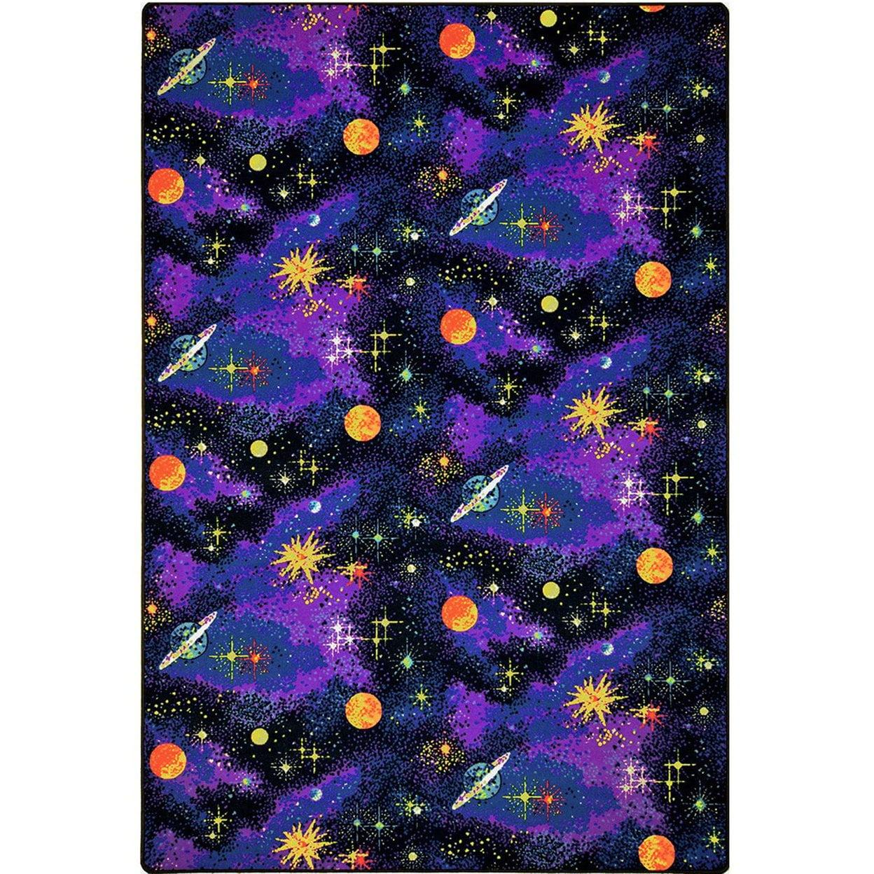 Home Floor Decorative Premium Nylon Fiber Neon Lights Explorer 4' X 6' Area Rug - Fluorescent