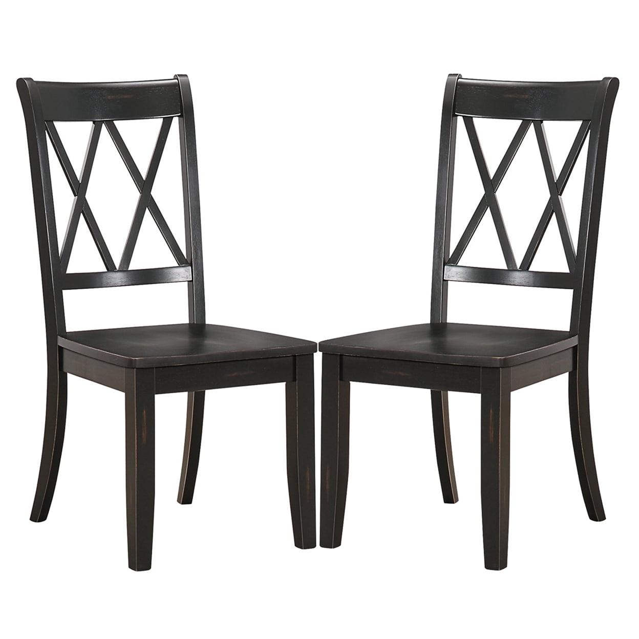 Home Furniture Dining Room Side Chair, Black, set of 2