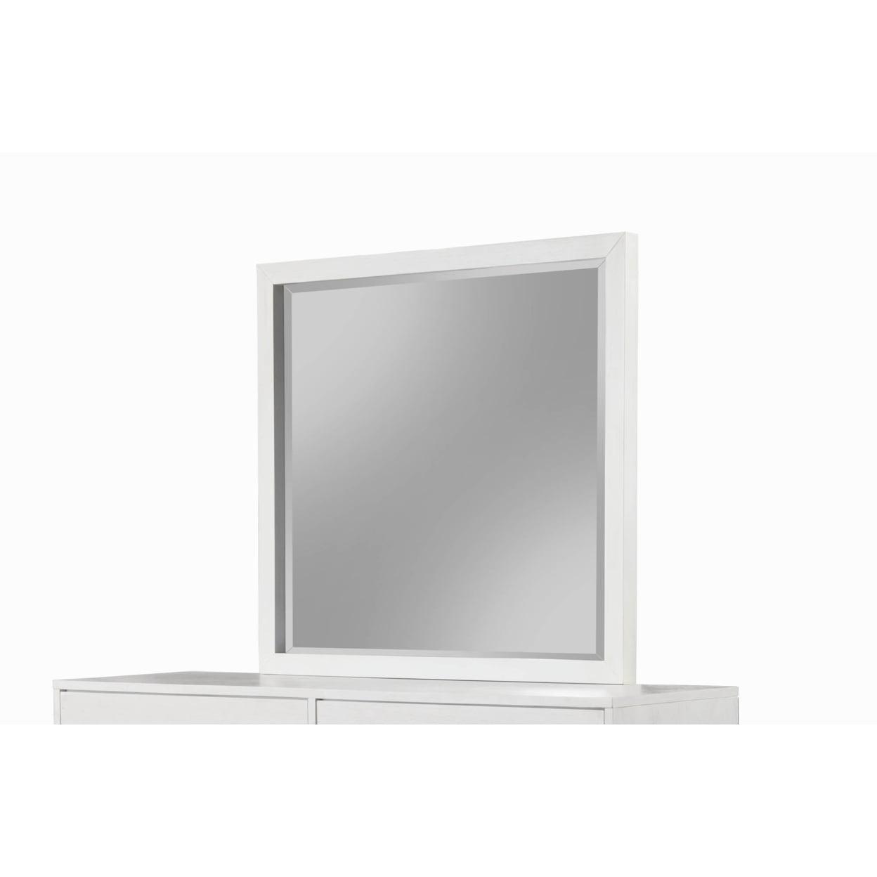Contemporary Madelyn White Mahogany Dresser Mirror 40x37