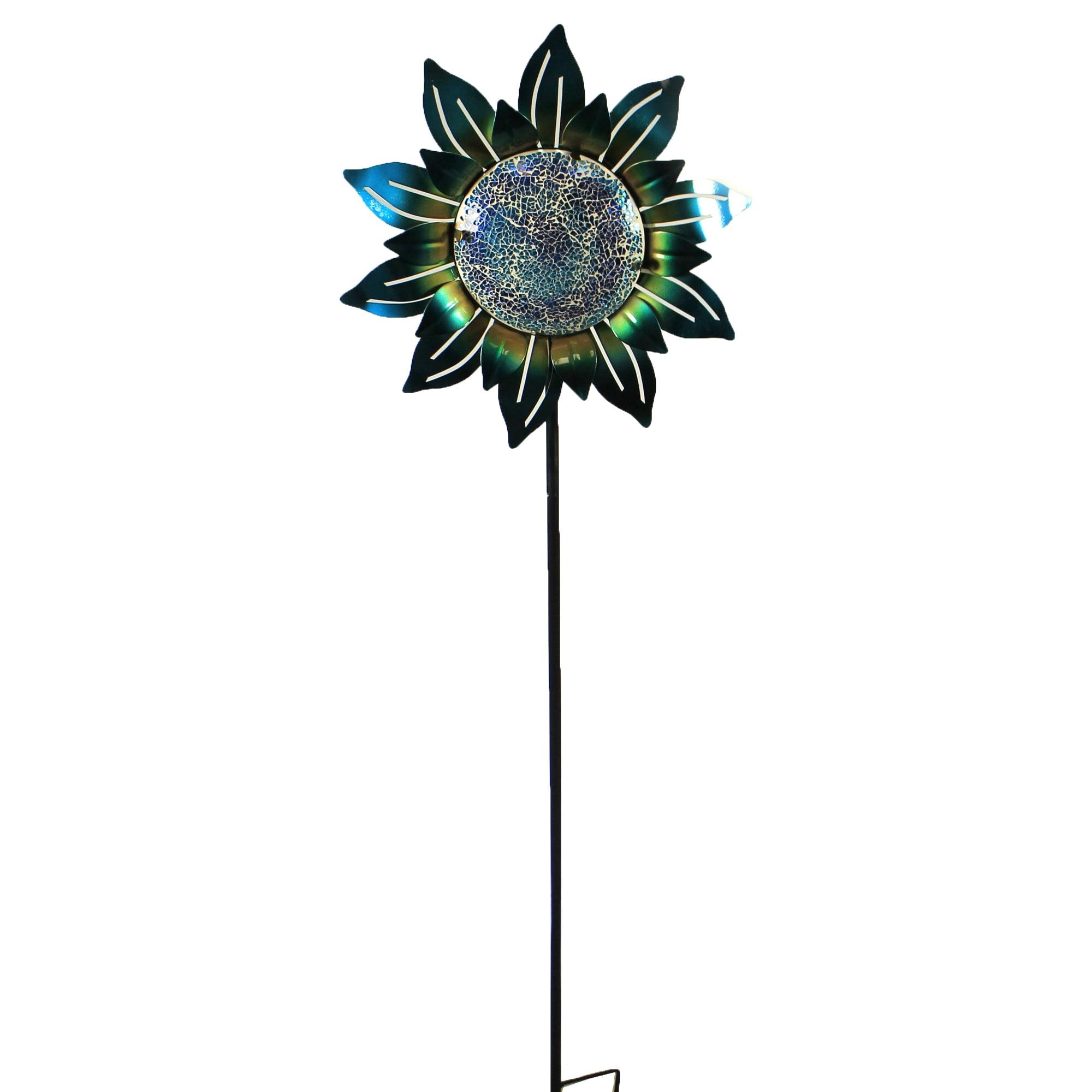 Home & Garden 55.0" Blue Mosaic Flower Stake Landscape Decor Regal Art & Gift  -  Decorative Garden Stakes