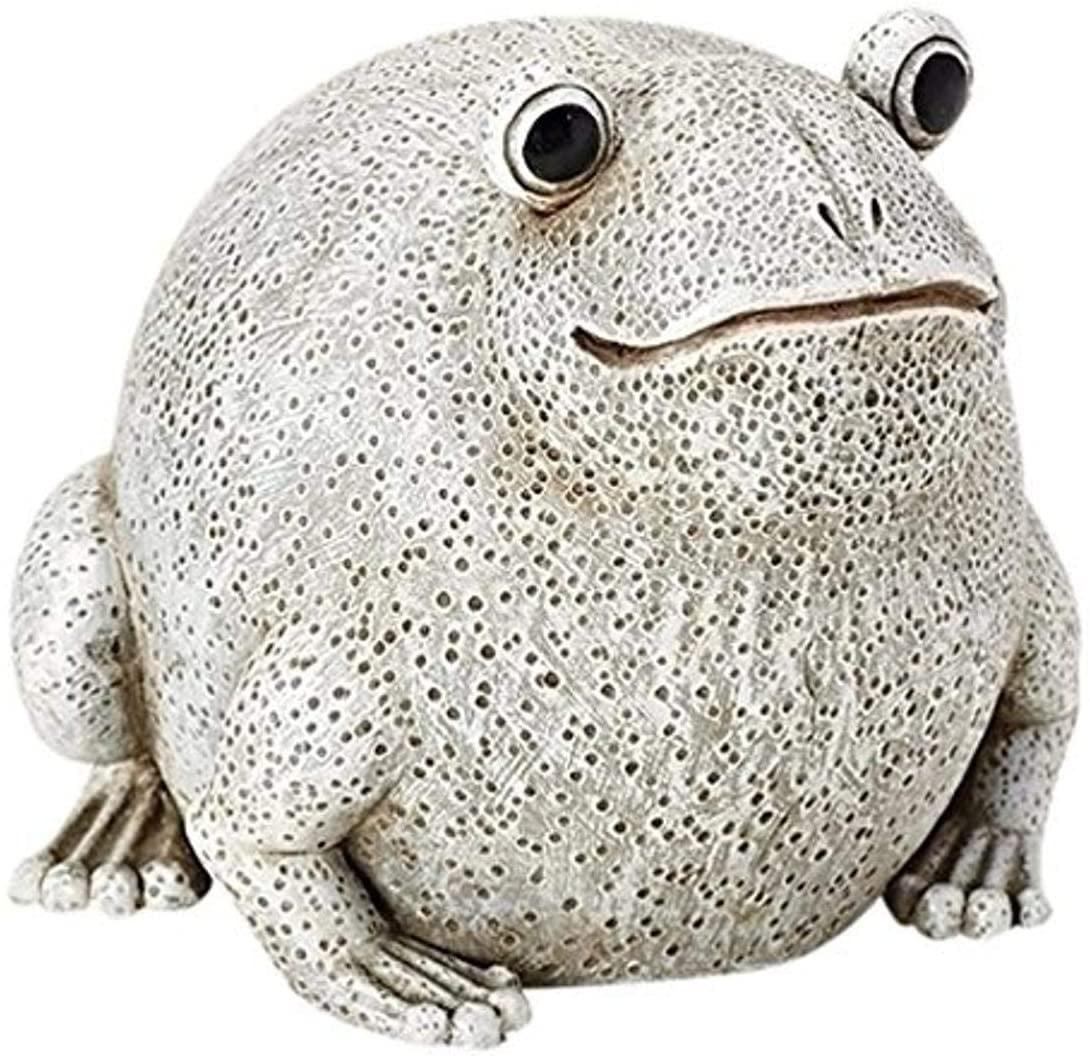 Gray and Off-White Pudgy Frog Garden Statue