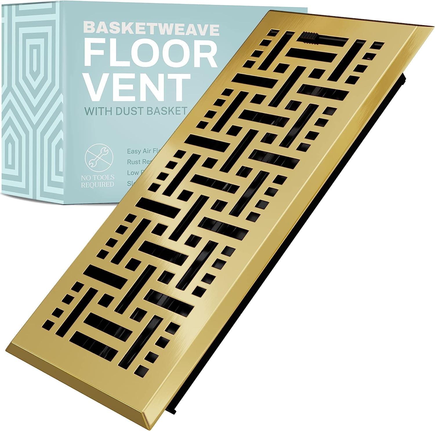 Home Intuition Basketweave Floor Vent Cover Register With Mesh Net