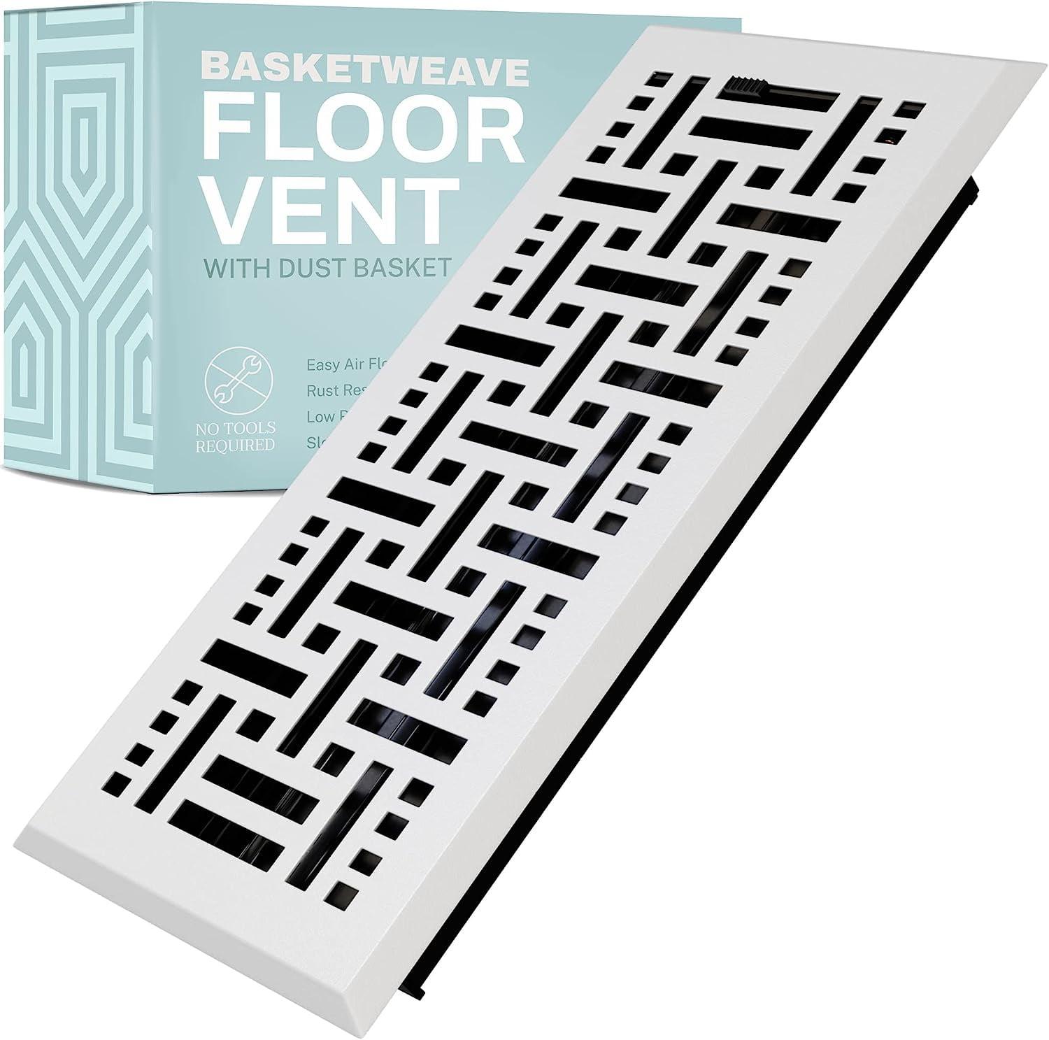 Home Intuition Basketweave Floor Vent Cover Register With Mesh Net