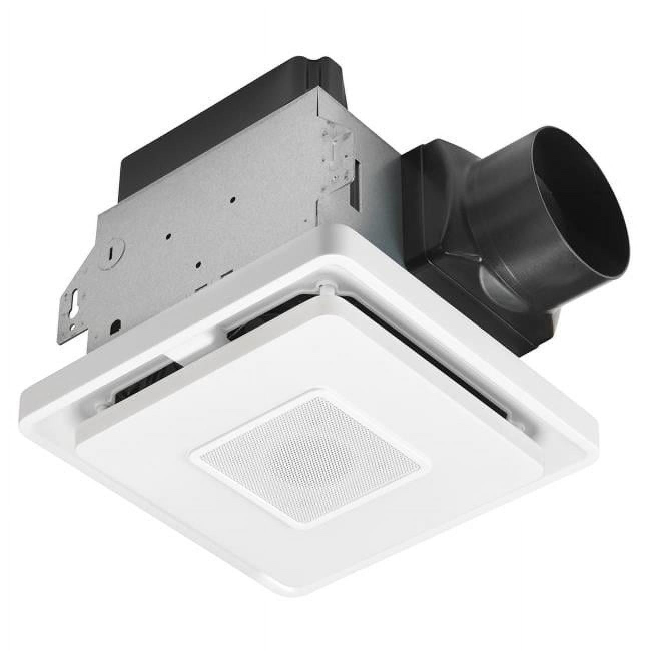 White Metal Ceiling Mount Bathroom Exhaust Fan with Bluetooth Speaker and Light