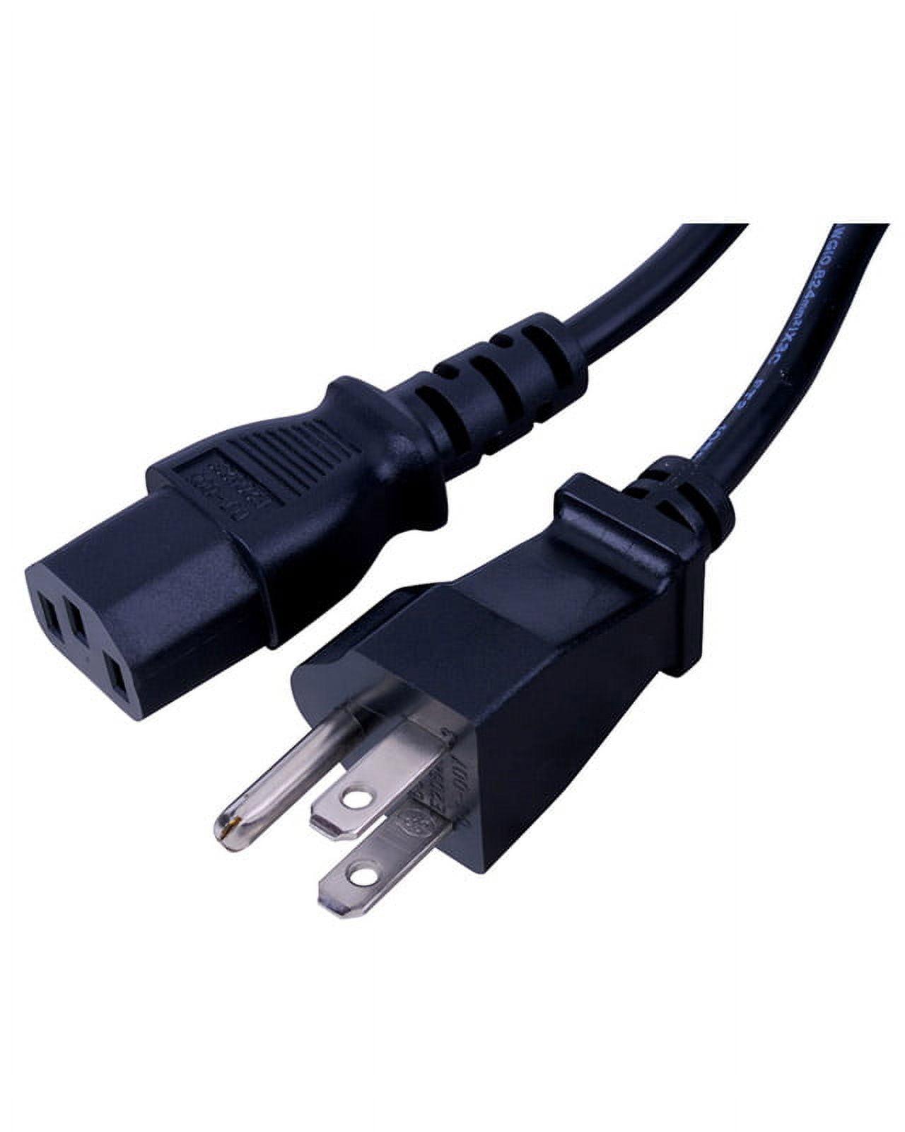 6 ft Black 18 AWG 3-Prong AC Power Cord