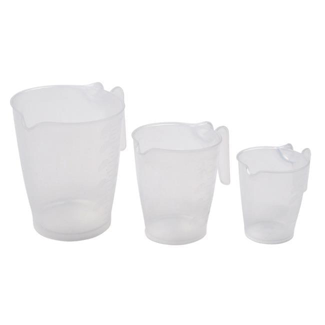 Home Plus Clear Plastic 3-Piece Measuring Cup Set