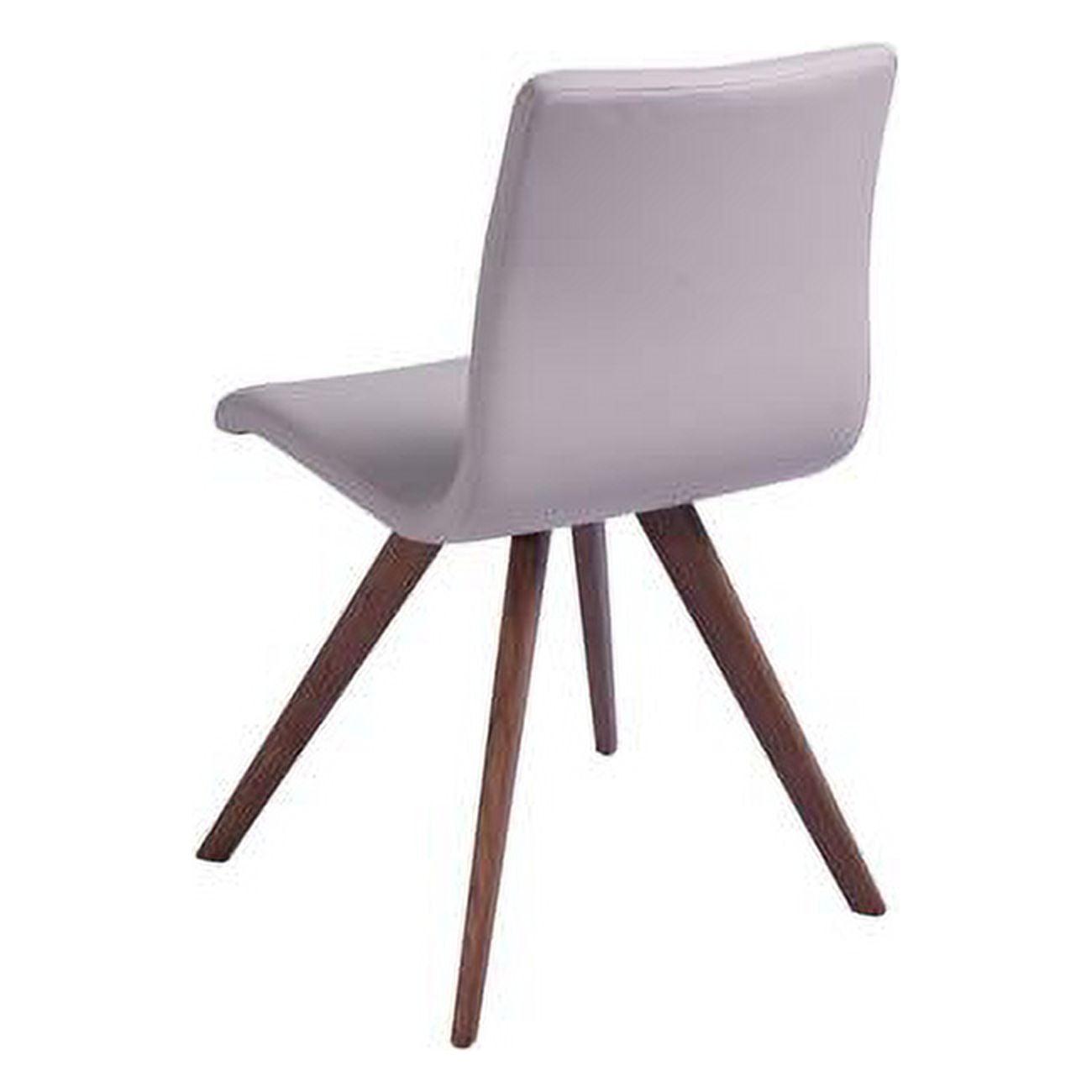 Home Roots 320737 Dining Chair Taupe Faux Leather Natural Walnut Solid Wood Legs - Set of 2