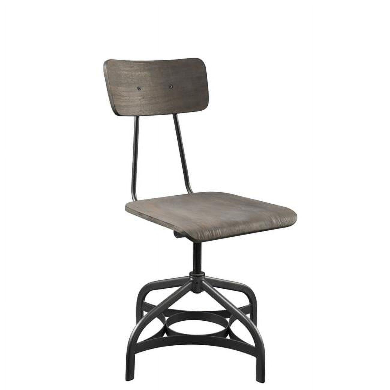 High Swivel Gray Metal Side Chair with 34" Height