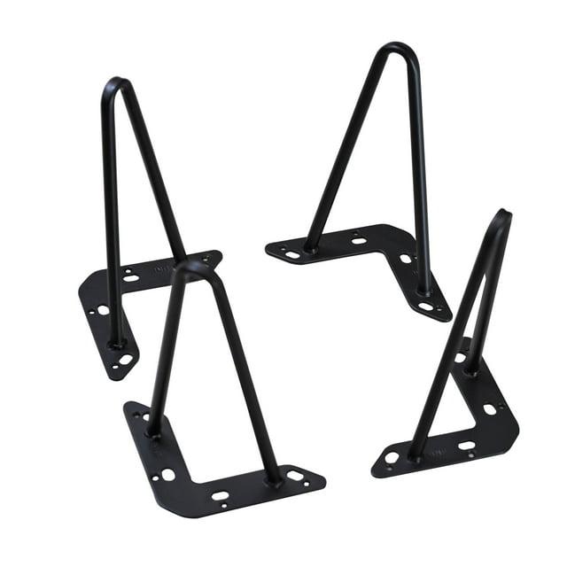 Home Soft Things 10 Inch Furniture Legs Black Metal Hairpin Table Legs Desk Legs, Set of 4, Black