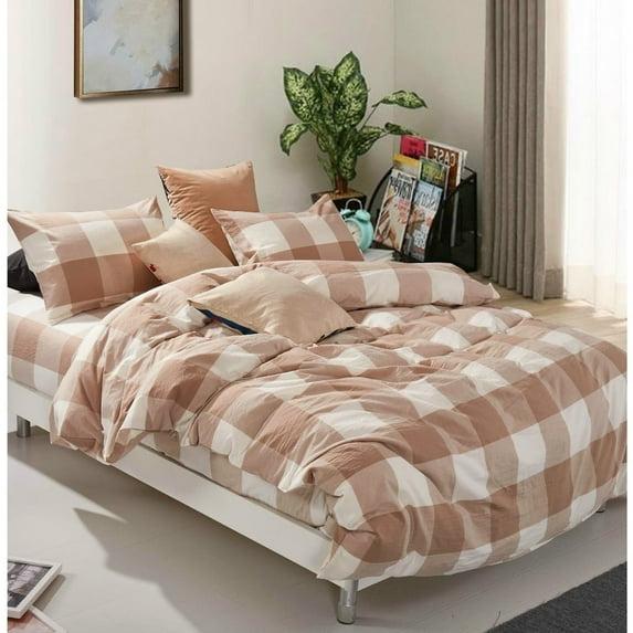 Home Soft Things Gingham Flannel Plaid Duvet Cover Set